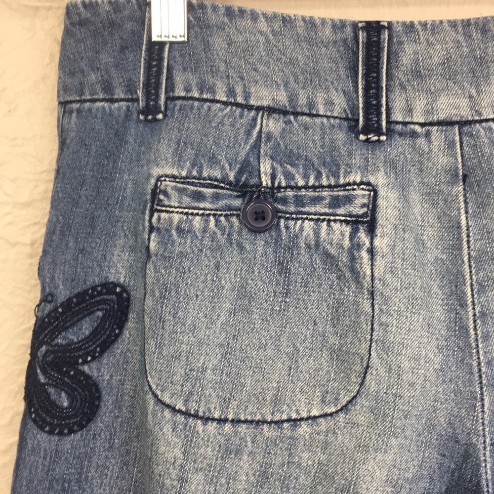 Mossimo Blue Jean Wide Leg Capris Size Large - Picture 9 of 11